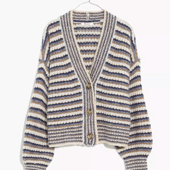 Waller Crop Cardigan Sweater in Stripe S NWT - Picture 2 of 7